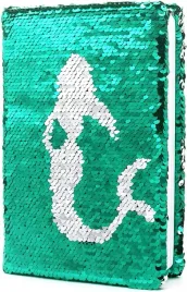 pamietnik-z-cekinami-syrenka-notatnik-dla-dzieci-80-kartek-zielony