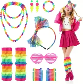 stroj-kostium-damski-lata-80-retro-neon-imprezowy-teczowy-akcesoria