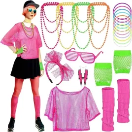 kostium-neon-retro-lata-80-akcesoria-zesataw-impreza-disco-komplet