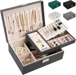 eleganckie-pudelko-na-bizuterie-dwu-poziomowe-szare-aksamit