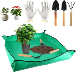 mata-do-przesadzania-roslin-100x100-narzedzia-ogrodowe-zestaw-zielona