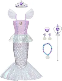 kostium-mala-syrenka-dziewczynka-sukienka-akcesoria-rozmiar-120