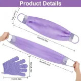 zestaw-do-peelingu-mycia-ciala-3-szt-rekawice-pas-do-plecow-fioletowy-stan-nowy