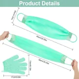 zestaw-do-peelingu-mycia-ciala-3-szt-rekawice-pas-do-plecow-zielony-stan-nowy