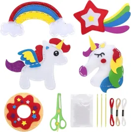 zestaw-do-szycia-z-filcu-dla-dzieci-6-jednorozce-tecza-gwiazda