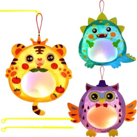 zestaw-latarenki-dla-dzieci-3-szt-led-dino-sowa-tygrys-diy-kreatywne
