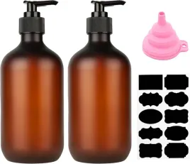 dozowniki-do-mydla-500ml-butelka-do-szamponu-zestaw-2-szt-z-pompka-lejek