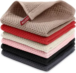 sciereczki-kuchenne-bawelniane-zestaw-6-szt-30x30-cm-waffle-kolorowe