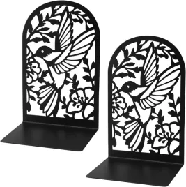 metalowe-podporki-do-ksiazek-2-szt-czarne-ptaszek-antyposlizg