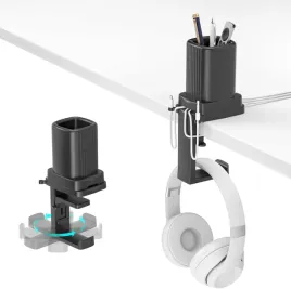 organizer-uchwyt-pod-biurko-3w1-na-sluchawki-kable-dlugopis-obrotowy