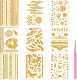 zlote-tatuaze-tymczasowe-9-arkuszy-metaliczne-wodoodporne-na-impreze