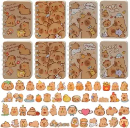 zestaw-8x-notes-a7-kapibara-50-naklejek-kawaii-szkola-na-prezent-dziecko