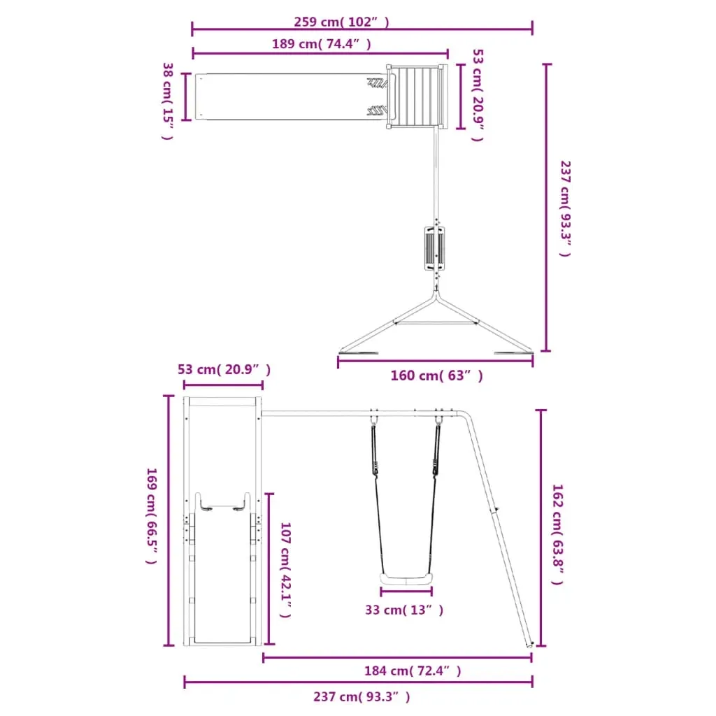 plac-zabaw-do-ogrodu-lite-drewno-sosnowe-stan-nowy