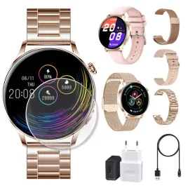 piekny-zloty-smartwatch-damski-duzy-zestaw-3-paski