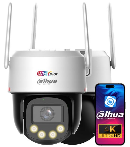 KAMERA WIFI OBROTOWA 4K DAHUA 8MP FULL COLOR WIZCOLOR AI IP66 P8F-PV-PRO