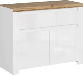komoda-do-salonu-szafka-z-szuflada-106-cm-bialy-polysk-dab-wotan-vigo