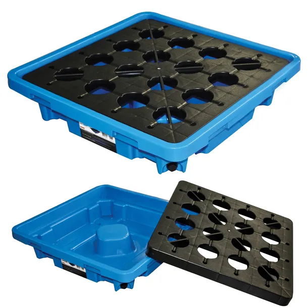 WANNA OCIEKOWA POD BECZKI Z KRATOWNICĄ 42L 680x680x150 mm