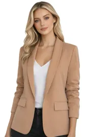marynarka-damska-id8895-camel-elegancka-narzutka-drapowane-rekawy