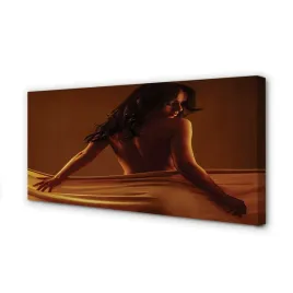 obraz-na-plotnie-kobieta-z-materialem-100x50-cm