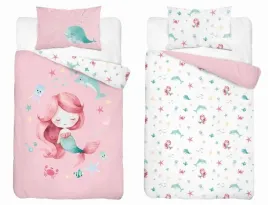 posciel-bawelniana-dziecieca-100x135-syrenka-pudrowy-roz-mayamoo