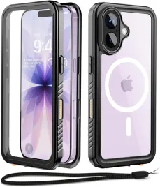 beeasy-etui-wodoodporne-360-magsafe-do-iphone-17-tytan-czarny-ip68-smycz