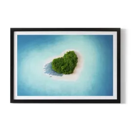 obraz-z-mchu-rama-wyspa-w-ksztalcie-serca-60x40