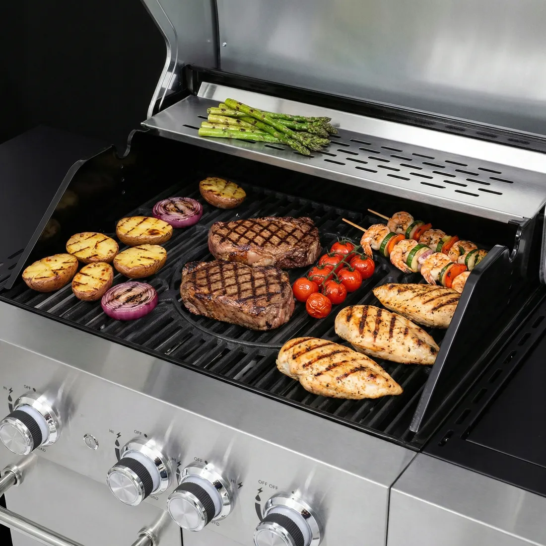 grill-gazowy-3-1-led-palnikow-zeliwny-148-kw-pokrowiec-blaupunkt-gg321