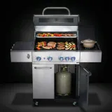 grill-gazowy-4-1-ogrodowy-led-ruszt-zeliwny-palnik-boczny-pokrowiec-gg421-stan-nowy