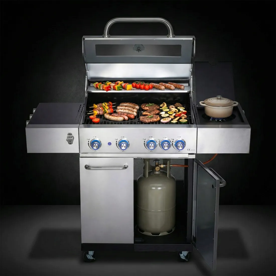 grill-gazowy-4-1-ogrodowy-led-ruszt-zeliwny-palnik-boczny-pokrowiec-gg421