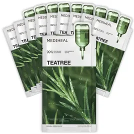 mediheal-zestaw-nawilzajacych-koreanskich-masek-w-plachcie-teatree-10x-24ml