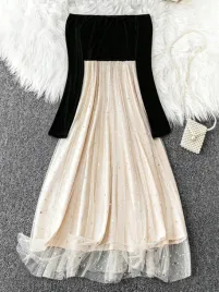 kc95210-shein-welurowa-sukienka-maxi-szyfonowa-spodnica-zdobienia-14-44