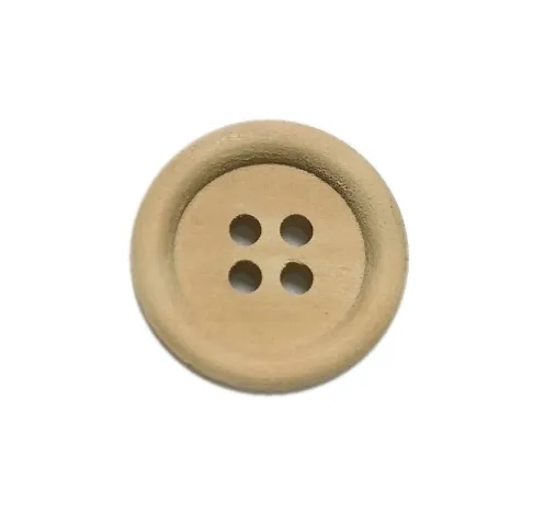 5szt drewniane guziki, 4 dziurki, 18mm naturalne
