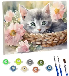 zestaw-do-malowania-po-numerach-na-ramie-kot-pedzle-farby-akrylowe-plotno