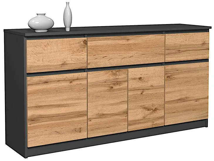 GRAFIT DĄB WOTAN KOMODA 140cm PRODUCENT ASTRA 140-43N