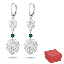 kolczyki-srebrne-dlugie-lisc-monstera-swarovski-srebro-925
