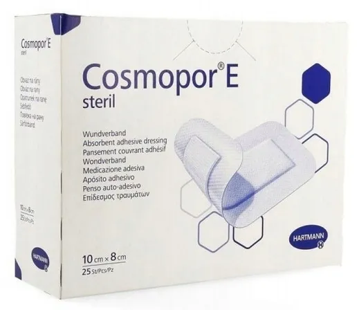 Cosmopor E 10 cm x 8 cm Jałowy opatrunek na rany i skaleczenia 25 sztuk