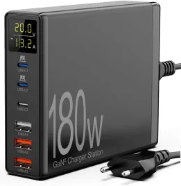 ladowarka-180w-6-portow-usb-c-usb-a-stacja-ladowania-gan-lcd