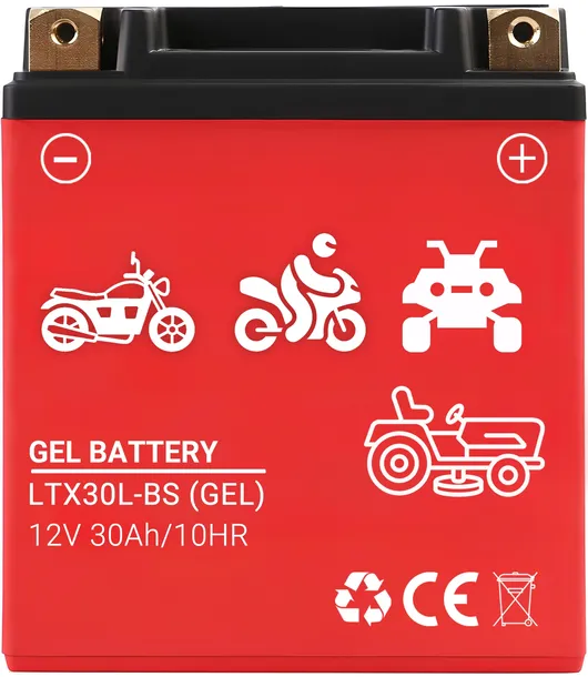 AKUMULATOR DO MOTOCYKLA AGM ŻELOWY BEZOBSŁUGOWY 12V 30AH PRAWY PLUS +