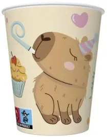 kubeczki-papierowe-daisy-pol-mak-8szt-250ml-cute-capybaras-party