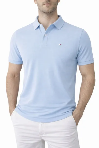 Tommy Hilfiger Koszulka Polo Męska – Błękitna – r. M