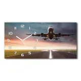 zegar-scienny-szklany-startujacy-samolot-60x30-cm