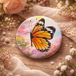 lusterko-kieszonkowe-dwustronne-skladane-male-z-powiekszeniem-pomaranczowe