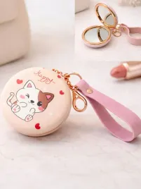 lusterko-male-kieszonkowe-skladane-dwustronne-z-zawieszka-koty-niebieskie