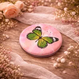 lusterko-kieszonkowe-dwustronne-skladane-male-z-powiekszeniem-zielone