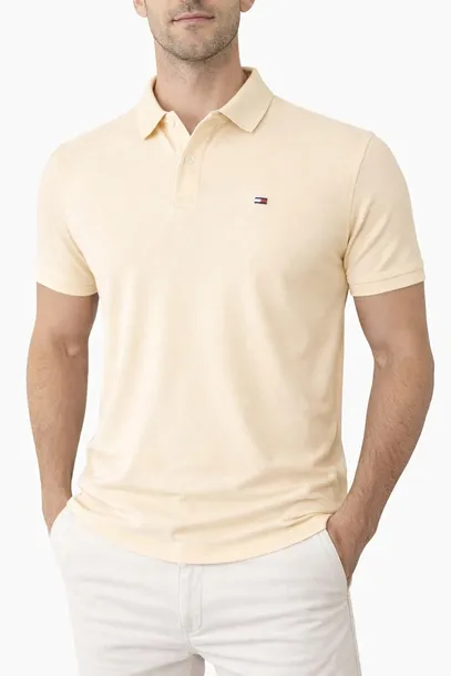 Tommy Hilfiger Koszulka Polo Męska – Kremowa – r. XXL