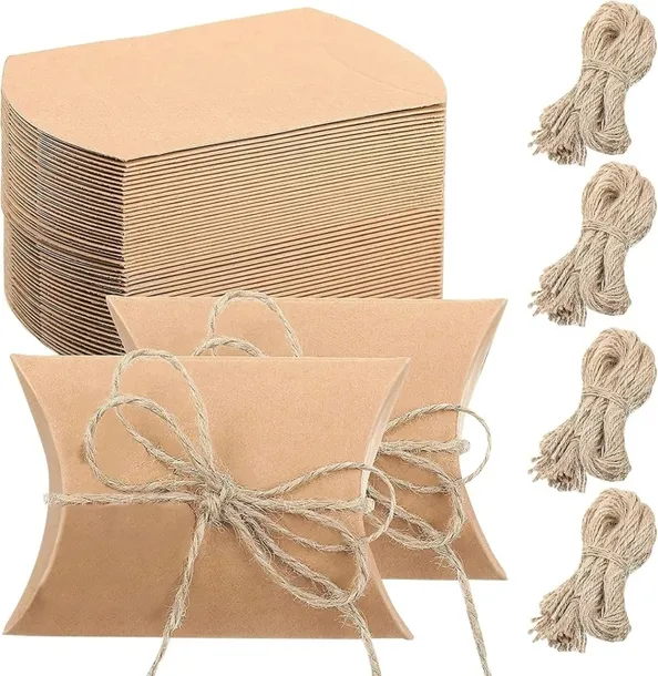 Małe pudełeczka pudełka PILLOWBOX EKOLOGICZNE eco craft poduszki + SZNURKI