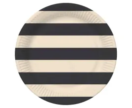 talerzyki-talerze-papierowe-w-paski-czarno-bezowe-18-cm-6-szt