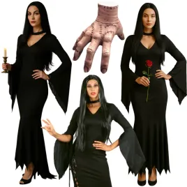 stroj-kostium-gotycka-dama-halloween-sexy-suknia-choker-upiorna-raczka