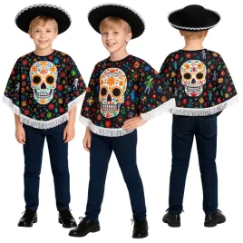 stroj-dia-de-los-muertos-dzieci-na-halloween-meksyk-poncho-sombrero-120-130