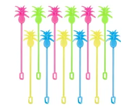 mieszadelko-do-napojow-plastikowe-ananas-4-kolory-drinki-party-grill-12-szt
